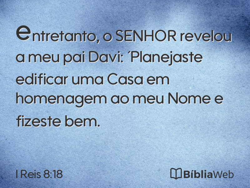 I Reis 8:18 em imagem para compartilhar