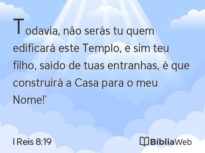 I Reis 8:19 em imagem para compartilhar