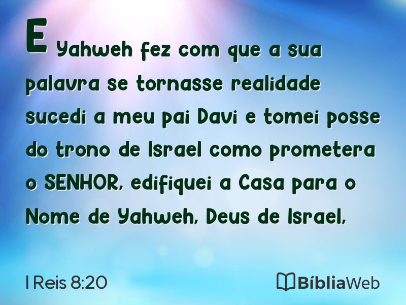 I Reis 8:20 em imagem para compartilhar