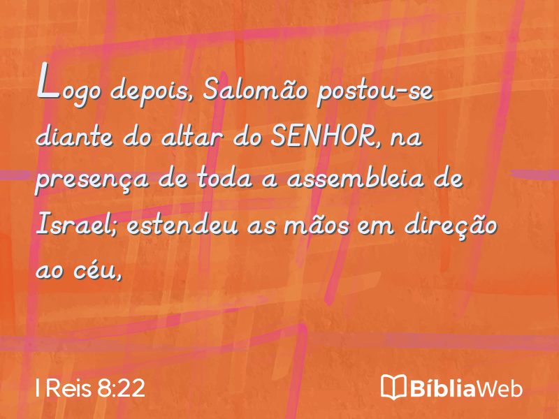 I Reis 8:22 em imagem para compartilhar
