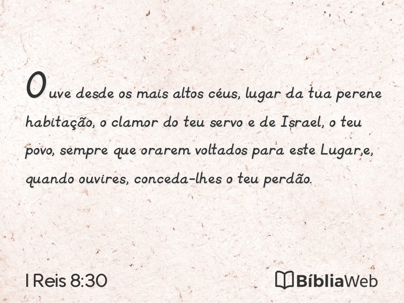 I Reis 8:30 em imagem para compartilhar