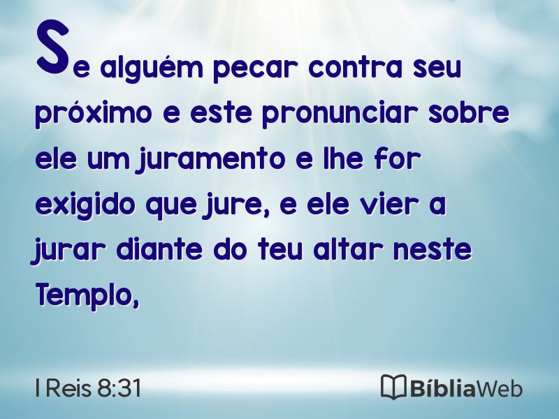 I Reis 8:31 em imagem para compartilhar