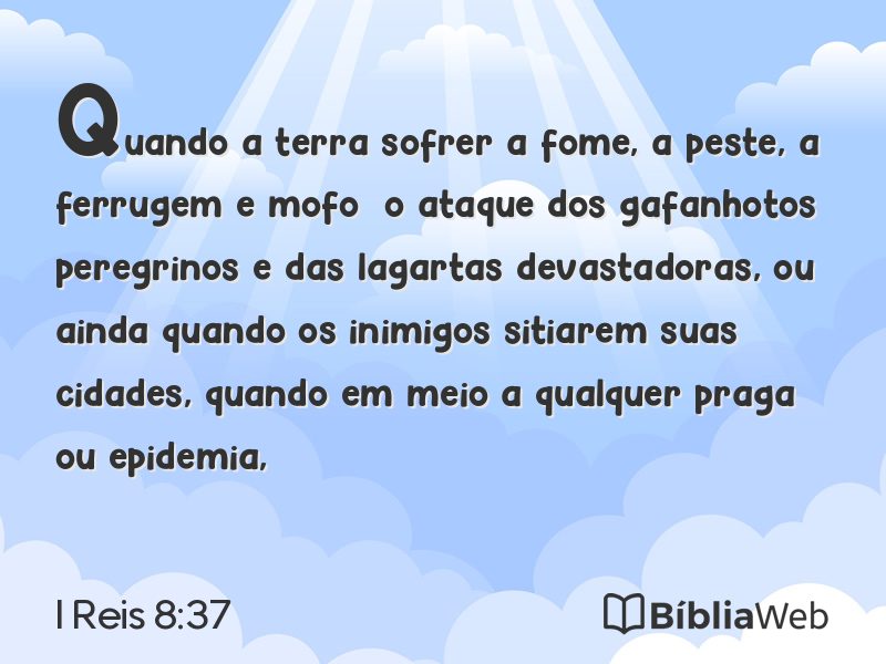 I Reis 8:37 em imagem para compartilhar