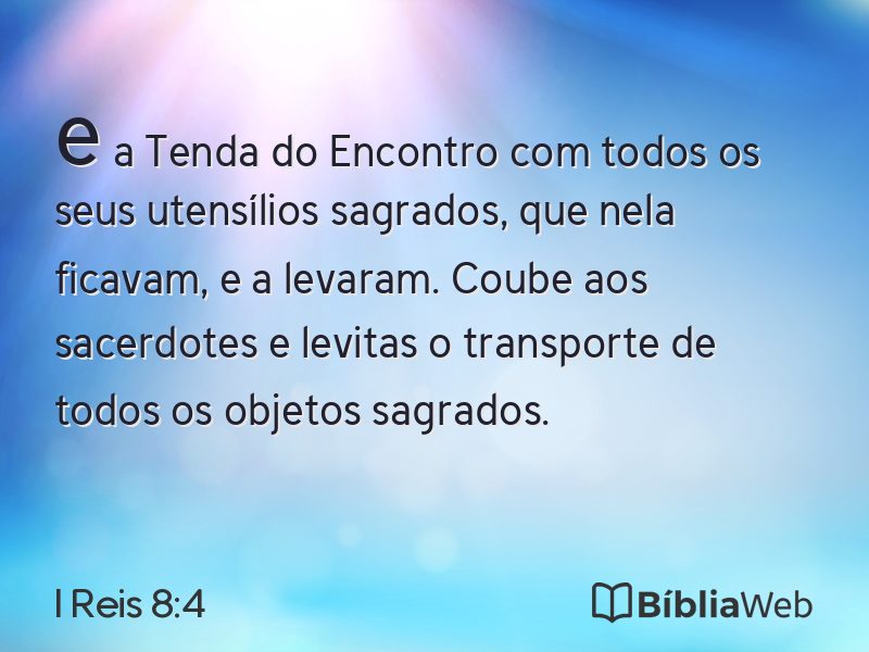 I Reis 8:4 em imagem para compartilhar