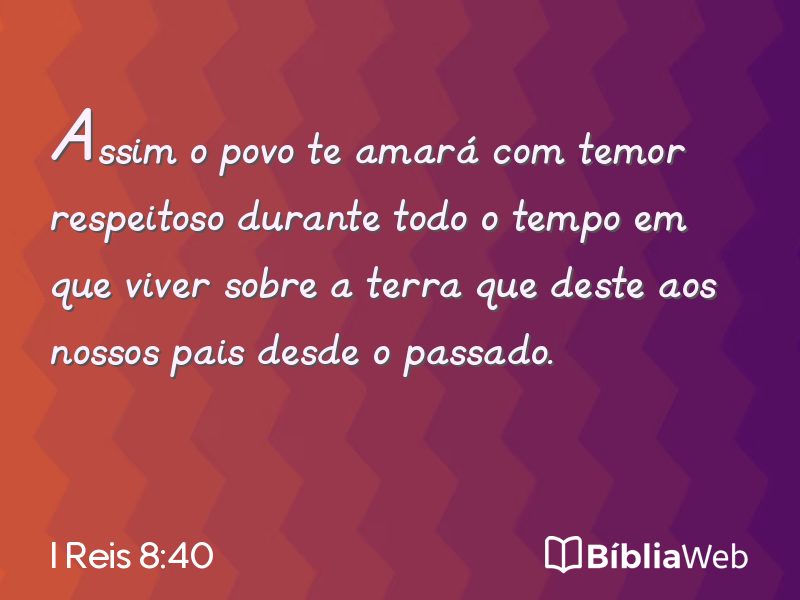 I Reis 8:40 em imagem para compartilhar
