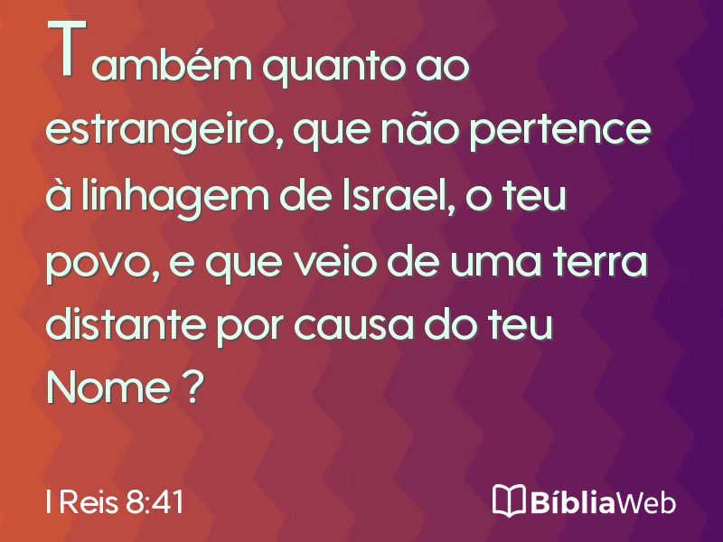 I Reis 8:41 em imagem para compartilhar