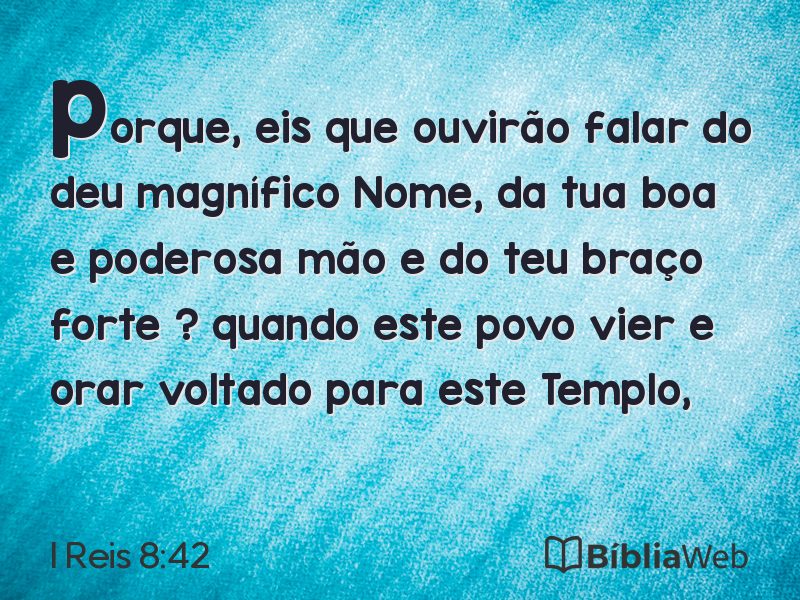 I Reis 8:42 em imagem para compartilhar