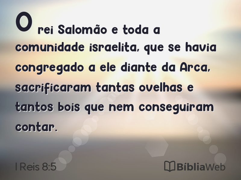 I Reis 8:5 em imagem para compartilhar