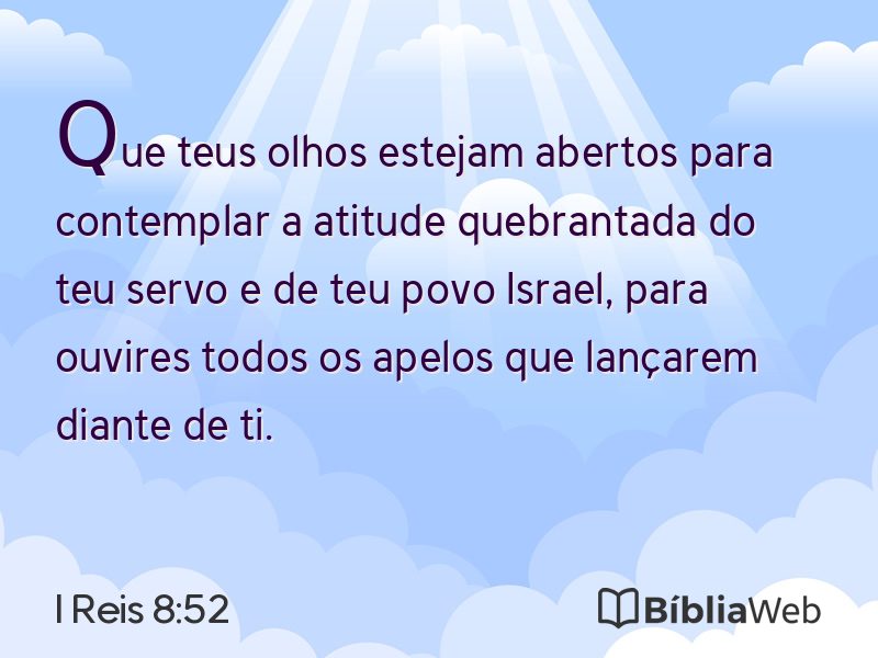 I Reis 8:52 em imagem para compartilhar