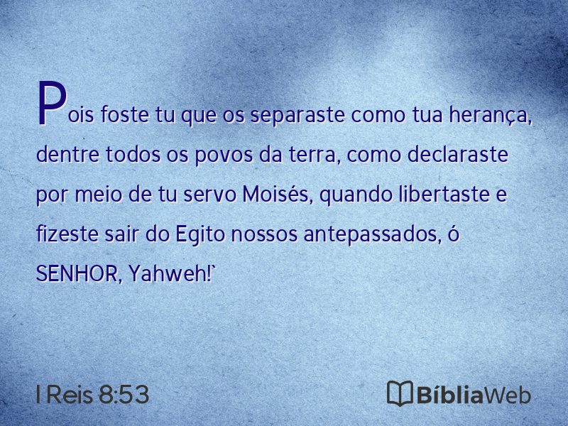 I Reis 8:53 em imagem para compartilhar