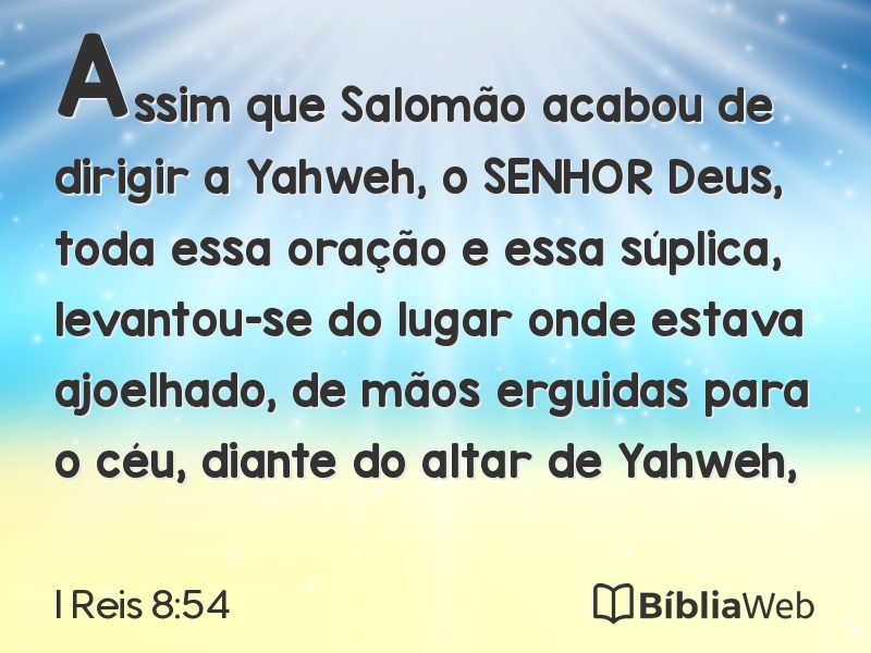 I Reis 8:54 em imagem para compartilhar
