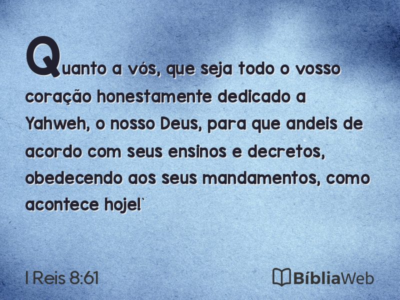 I Reis 8:61 em imagem para compartilhar