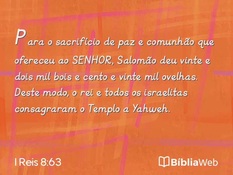 I Reis 8:63 em imagem para compartilhar
