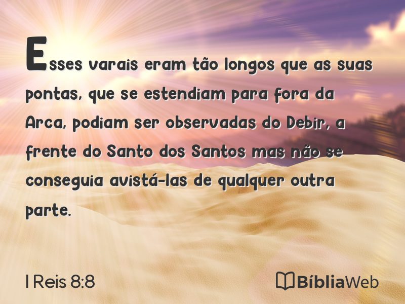I Reis 8:8 em imagem para compartilhar