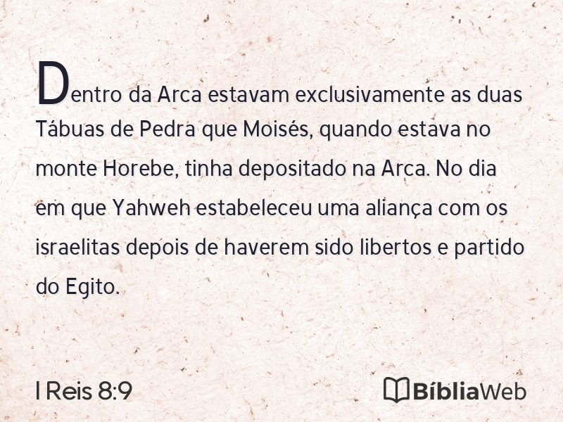 I Reis 8:9 em imagem para compartilhar