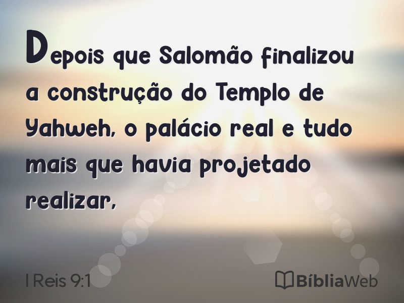 I Reis 9:1 em imagem para compartilhar