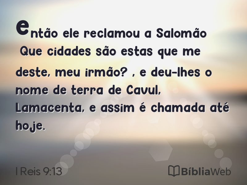 I Reis 9:13 em imagem para compartilhar