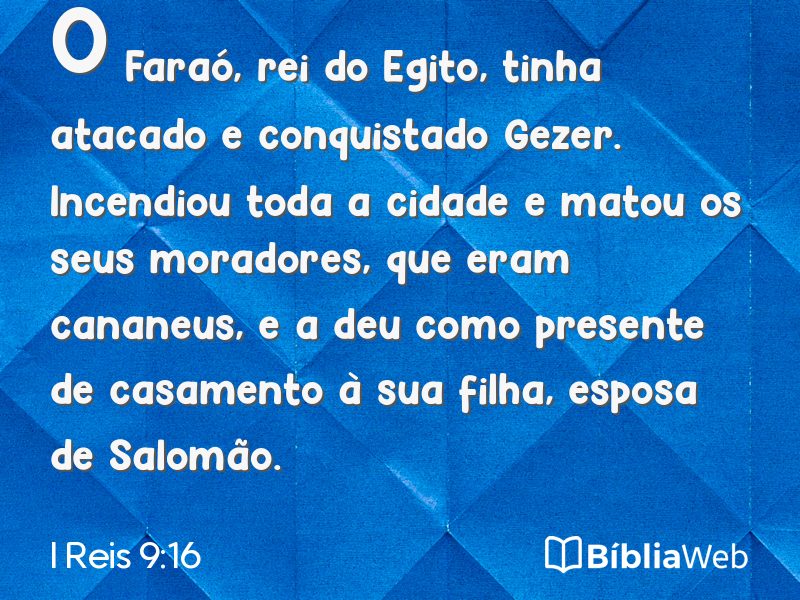I Reis 9:16 em imagem para compartilhar