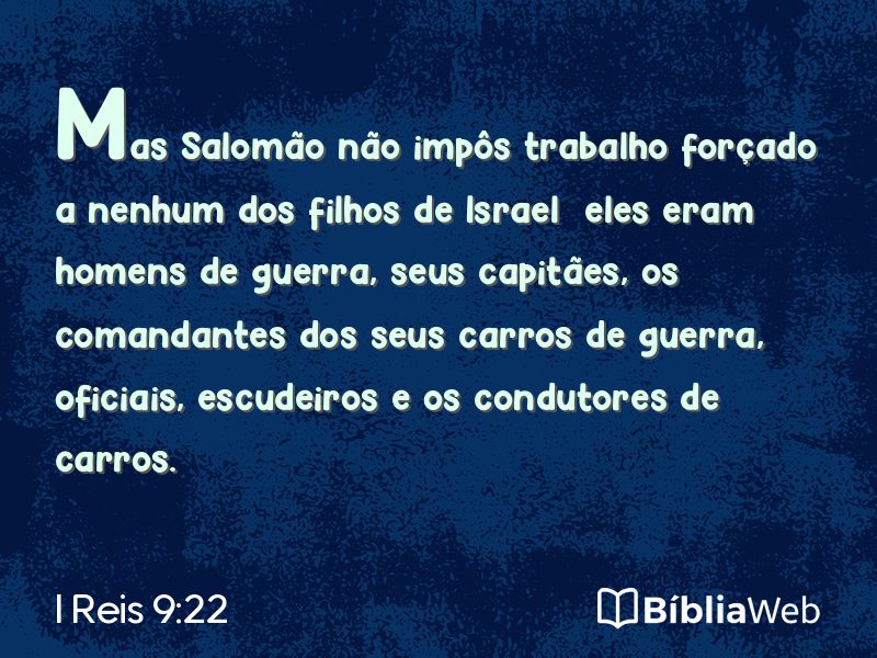 I Reis 9:22 em imagem para compartilhar