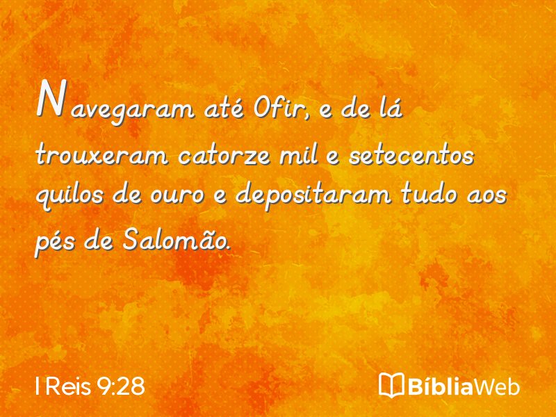 I Reis 9:28 em imagem para compartilhar