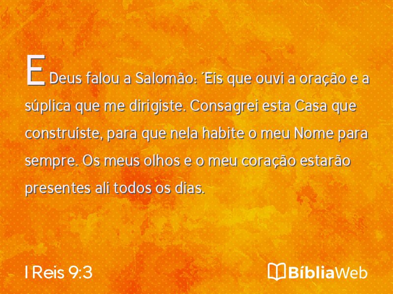 I Reis 9:3 em imagem para compartilhar
