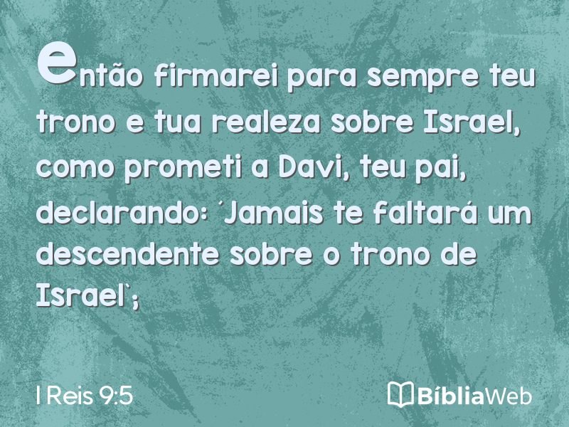 I Reis 9:5 em imagem para compartilhar