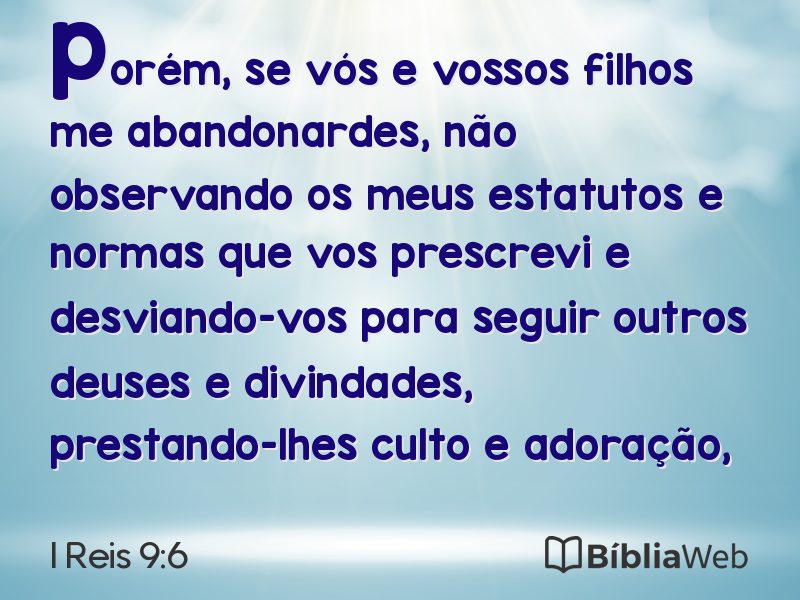 I Reis 9:6 em imagem para compartilhar