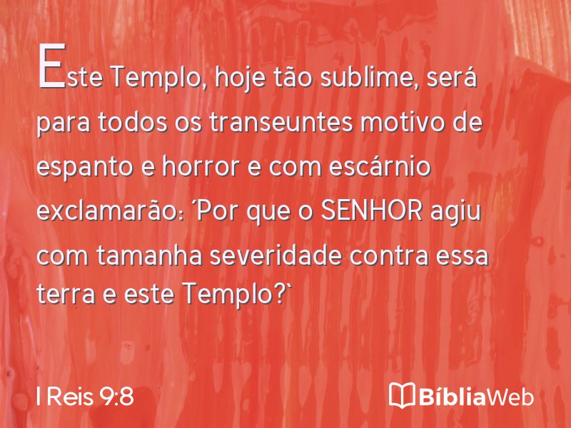 I Reis 9:8 em imagem para compartilhar