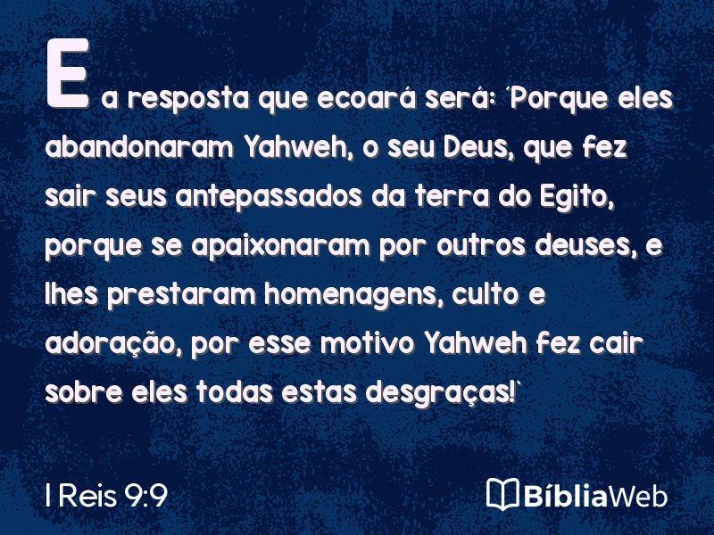 I Reis 9:9 em imagem para compartilhar