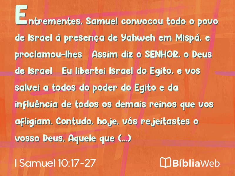 I Samuel 10:17-27 em imagem para compartilhar