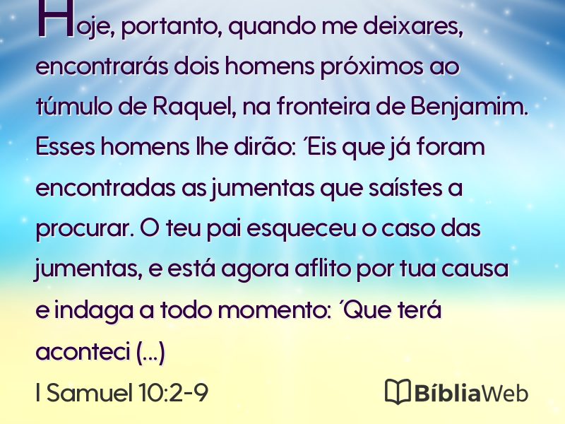I Samuel 10:2-9 em imagem para compartilhar
