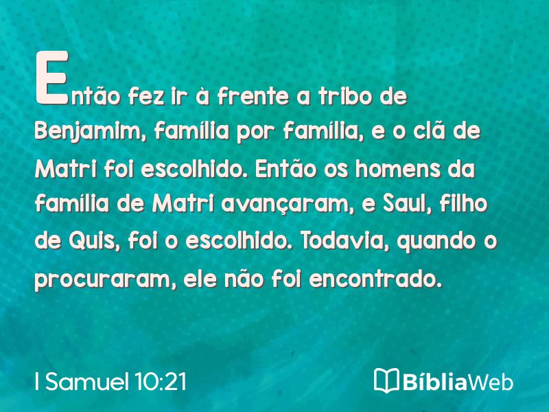 I Samuel 10:21 em imagem para compartilhar