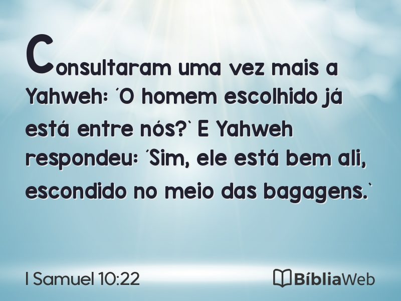 I Samuel 10:22 em imagem para compartilhar