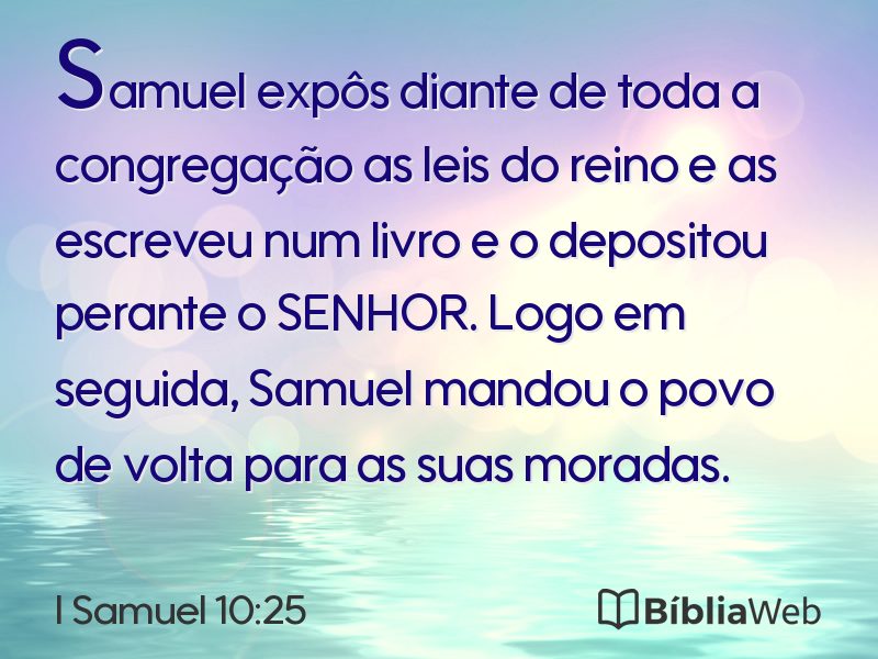 I Samuel 10:25 em imagem para compartilhar