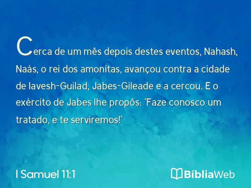 I Samuel 11:1 em imagem para compartilhar