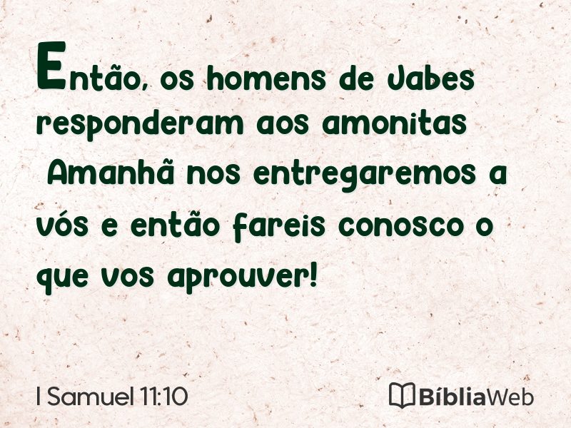 I Samuel 11:10 em imagem para compartilhar