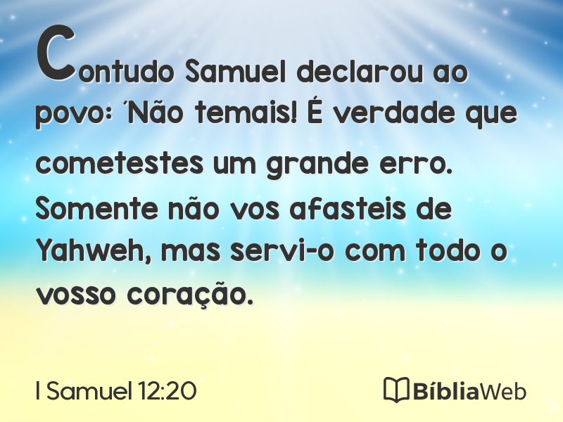 I Samuel 12:20 em imagem para compartilhar