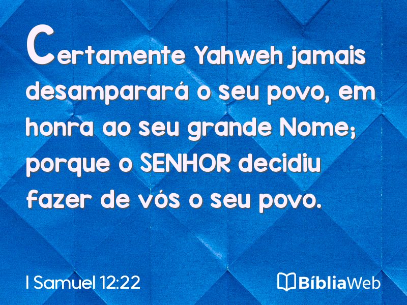 I Samuel 12:22 em imagem para compartilhar