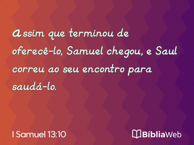 I Samuel 13:10 em imagem para compartilhar