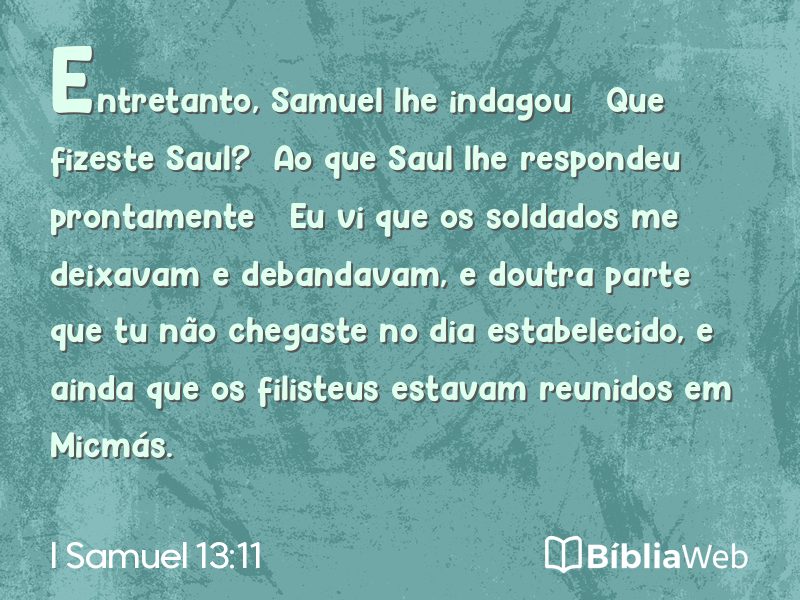 I Samuel 13:11 em imagem para compartilhar