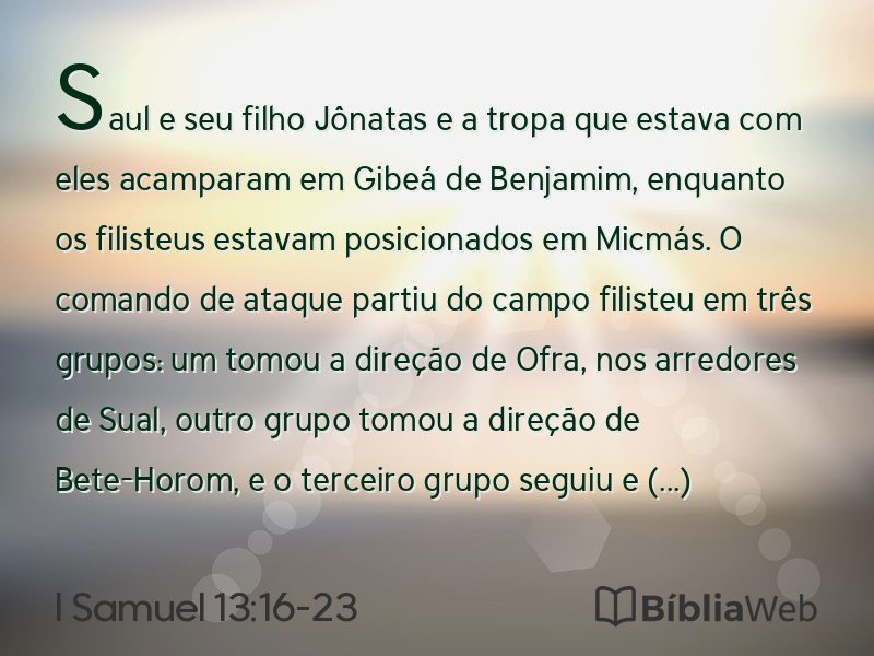 I Samuel 13:16-23 em imagem para compartilhar