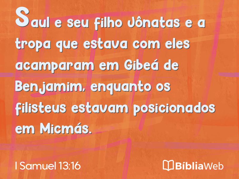 I Samuel 13:16 em imagem para compartilhar