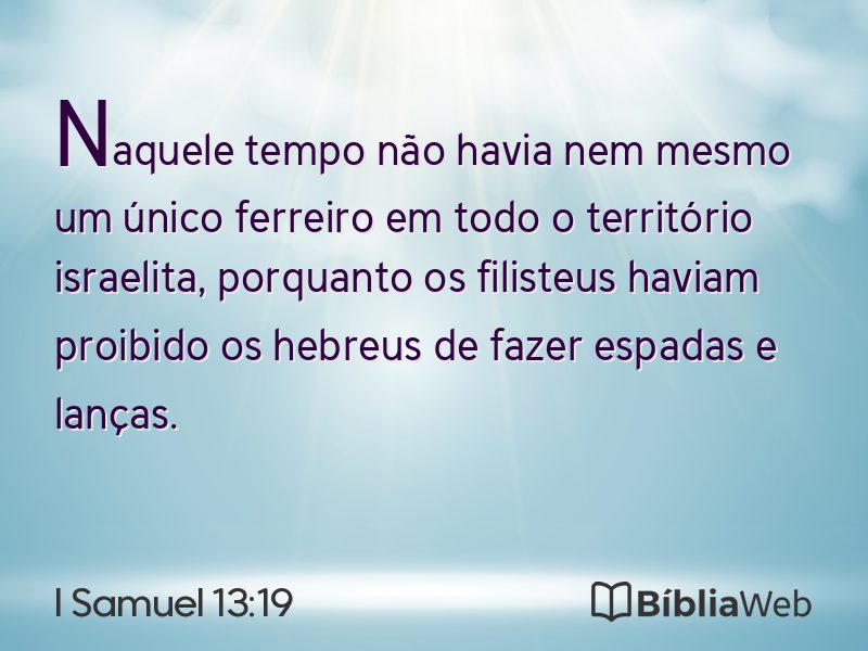 I Samuel 13:19 em imagem para compartilhar