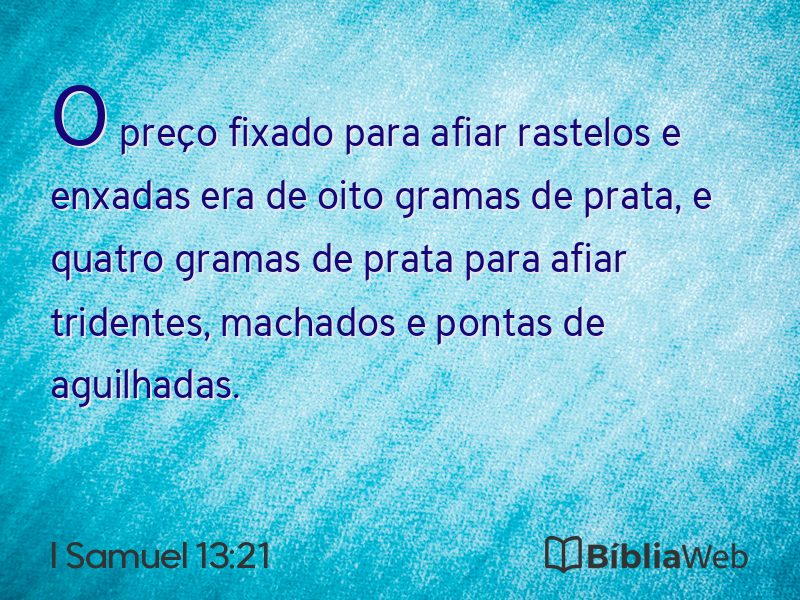 I Samuel 13:21 em imagem para compartilhar