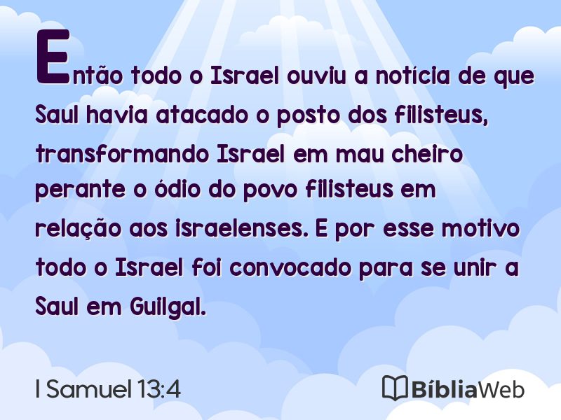I Samuel 13:4 em imagem para compartilhar