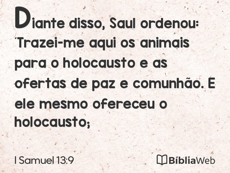 I Samuel 13:9 em imagem para compartilhar