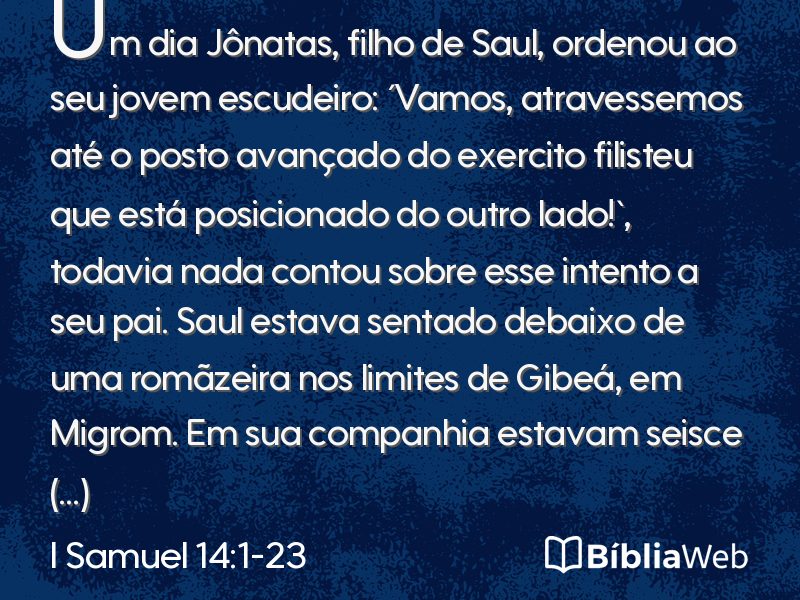 I Samuel 14:1-23 em imagem para compartilhar