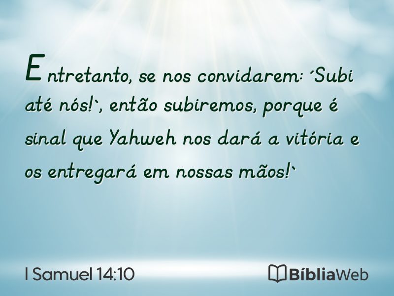 I Samuel 14:10 em imagem para compartilhar