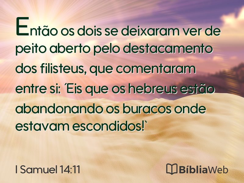I Samuel 14:11 em imagem para compartilhar