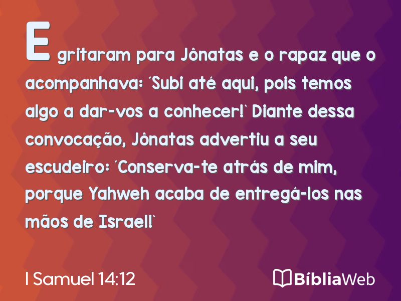 I Samuel 14:12 em imagem para compartilhar